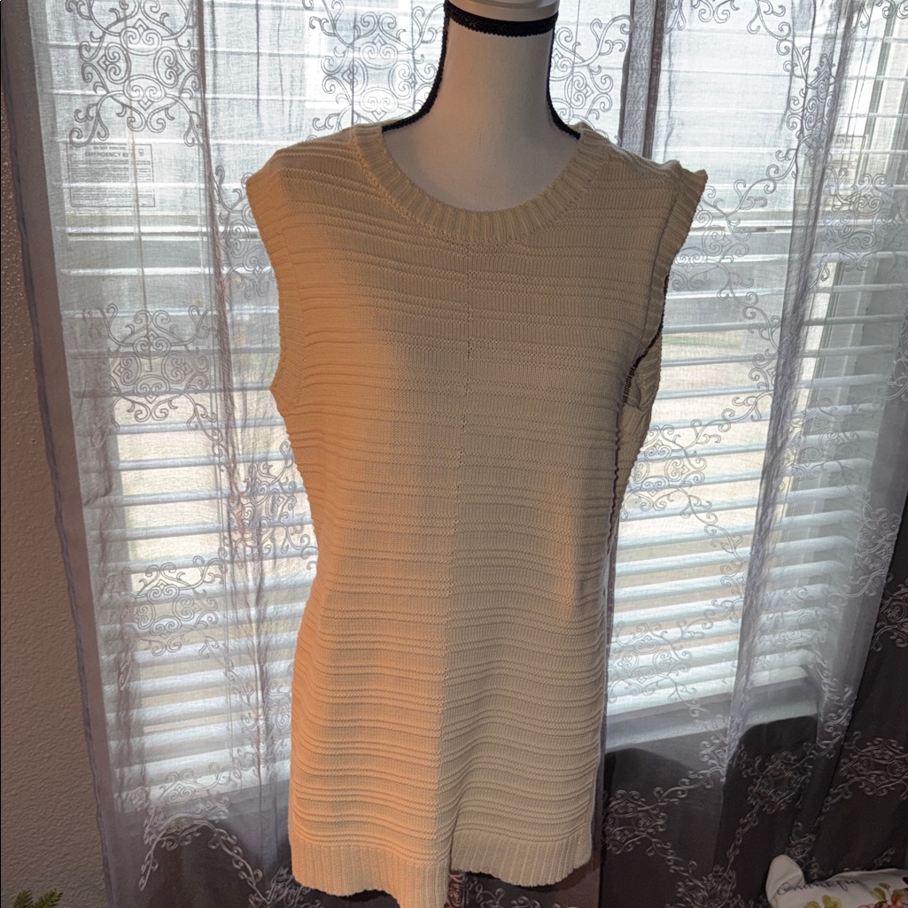 Worthington Sleeveless Ivory Knit Tank Nwot